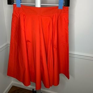 Zara large red cotton flare skirt.